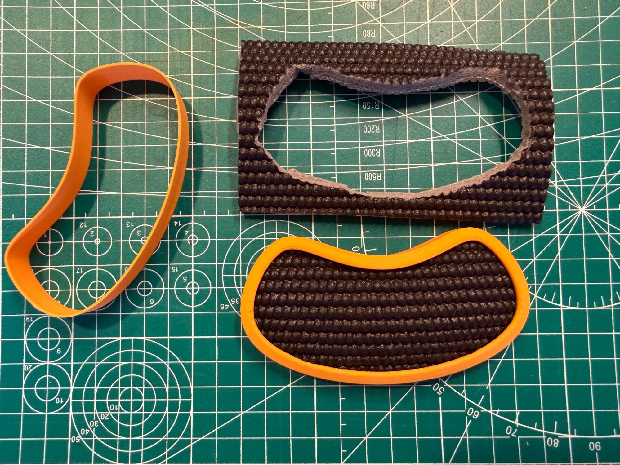 A finished padded wrist rest