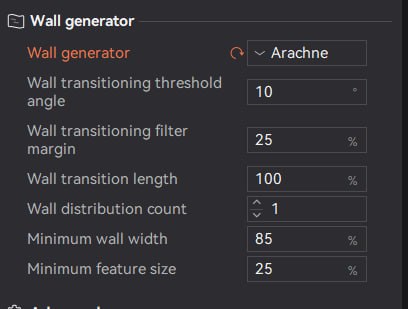 Wall generator set to Arachne