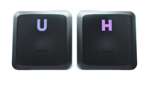 U and H keys with tactile bumps