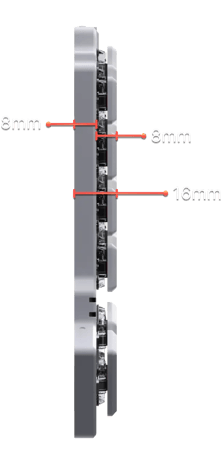 a sideview schematic of the the voyager showing it's thickness