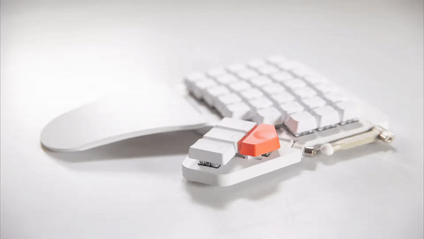 An animation showing the keycaps and keyswitches getting removed from the keyboard