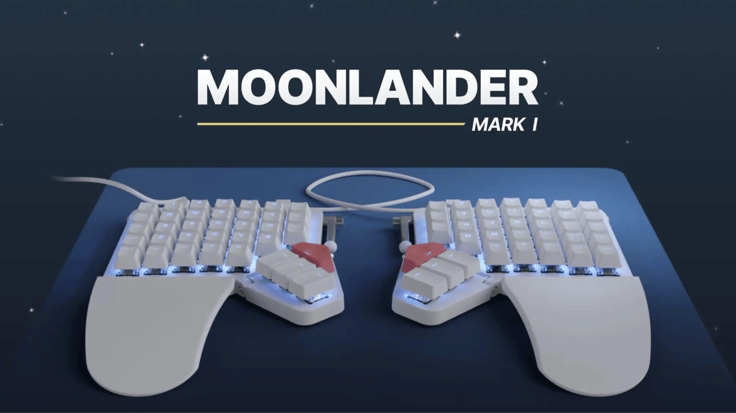 White Split Keyboard: The Moonlander